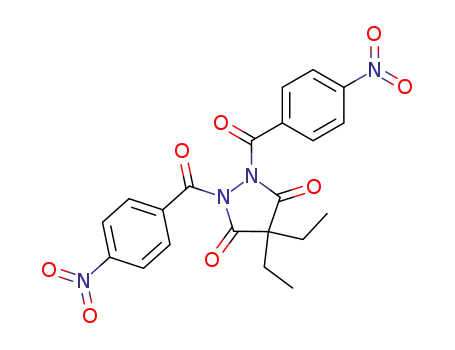 Molecular Structure of 62188-97-0 (3,5-Pyrazolidinedione, 4,4-diethyl-1,2-bis(4-nitrobenzoyl)-)