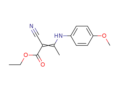 Molecular Structure of 22990-54-1 (2-Butenoic acid, 2-cyano-3-[(4-methoxyphenyl)amino]-, ethyl ester)