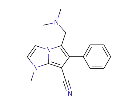 Molecular Structure of 61934-16-5 (1H-Pyrrolo[1,2-a]imidazole-7-carbonitrile,
5-[(dimethylamino)methyl]-1-methyl-6-phenyl-)