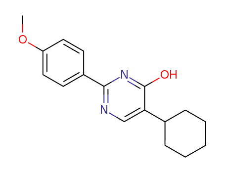 Molecular Structure of 61442-44-2 (4(1H)-Pyrimidinone, 5-cyclohexyl-2-(4-methoxyphenyl)-)