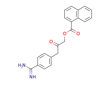 Molecular Structure of 60925-57-7 (1-Naphthalenecarboxylic acid,
3-[4-(aminoiminomethyl)phenyl]-2-oxopropyl ester)