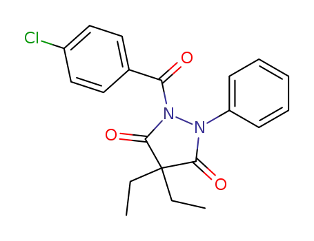 Molecular Structure of 62188-93-6 (3,5-Pyrazolidinedione, 1-(4-chlorobenzoyl)-4,4-diethyl-2-phenyl-)