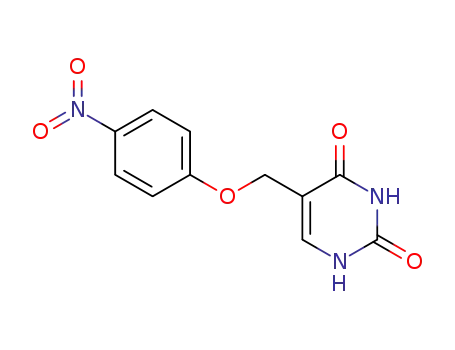 Molecular Structure of 32078-95-8 (2,4(1H,3H)-Pyrimidinedione, 5-[(4-nitrophenoxy)methyl]-)