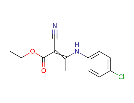 Molecular Structure of 22990-55-2 (2-Butenoic acid, 3-[(4-chlorophenyl)amino]-2-cyano-, ethyl ester)