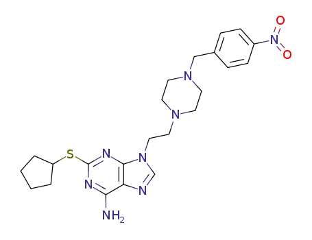 9H-Purin-6-amine,
2-(cyclopentylthio)-9-[2-[4-[(4-nitrophenyl)methyl]-1-piperazinyl]ethyl]-