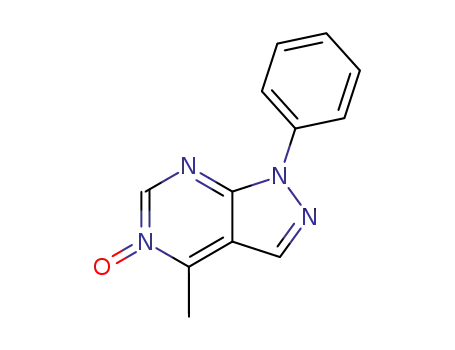 Molecular Structure of 62564-77-6 (1H-Pyrazolo[3,4-d]pyrimidine, 4-methyl-1-phenyl-, 5-oxide)