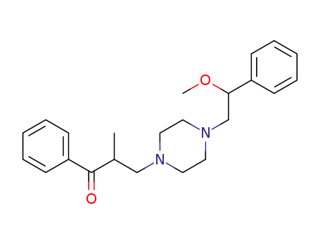 Molecular Structure of 61809-02-7 (1-Propanone,
3-[4-(2-methoxy-2-phenylethyl)-1-piperazinyl]-2-methyl-1-phenyl-)
