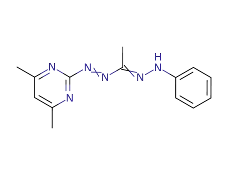 Molecular Structure of 61654-27-1 (Pyrimidine, 4,6-dimethyl-2-[[1-(phenylhydrazono)ethyl]azo]-)