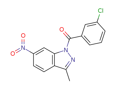 Molecular Structure of 62271-19-6 (1H-Indazole, 1-(3-chlorobenzoyl)-3-methyl-6-nitro-)
