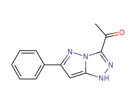 Molecular Structure of 63185-14-8 (Ethanone, 1-(6-phenyl-1H-pyrazolo[5,1-c]-1,2,4-triazol-3-yl)-)