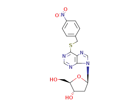 Molecular Structure of 51385-46-7 (Inosine, 2'-deoxy-6-S-[(4-nitrophenyl)methyl]-6-thio-)