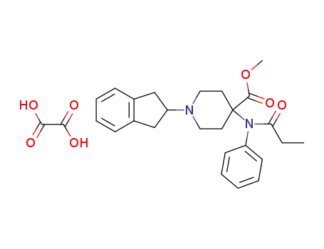 Molecular Structure of 61086-52-0 (4-Piperidinecarboxylic acid,
1-(2,3-dihydro-1H-inden-2-yl)-4-[(1-oxopropyl)phenylamino]-, methyl
ester, ethanedioate (1:1))