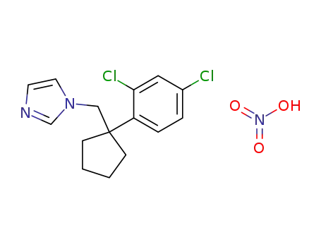 Molecular Structure of 61019-56-5 (1H-Imidazole, 1-[[1-(2,4-dichlorophenyl)cyclopentyl]methyl]-,
mononitrate)