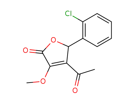 Molecular Structure of 67735-33-5 (2(5H)-Furanone, 4-acetyl-5-(2-chlorophenyl)-3-methoxy-)