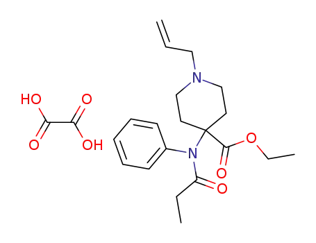 Molecular Structure of 61380-29-8 (4-Piperidinecarboxylic acid,
4-[(1-oxopropyl)phenylamino]-1-(2-propenyl)-, ethyl ester, ethanedioate
(1:1))