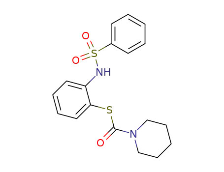 Molecular Structure of 61381-58-6 (1-Piperidinecarbothioic acid, S-[2-[(phenylsulfonyl)amino]phenyl] ester)