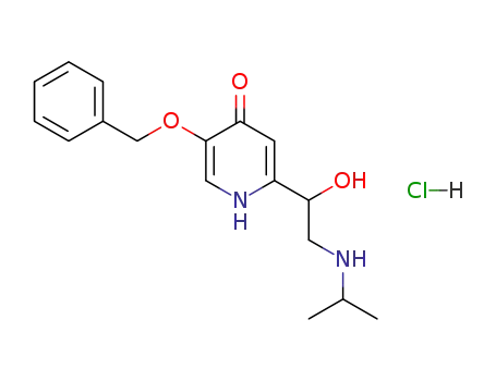 Molecular Structure of 59281-10-6 (4(1H)-Pyridinone,
2-[1-hydroxy-2-[(1-methylethyl)amino]ethyl]-5-(phenylmethoxy)-,
monohydrochloride)