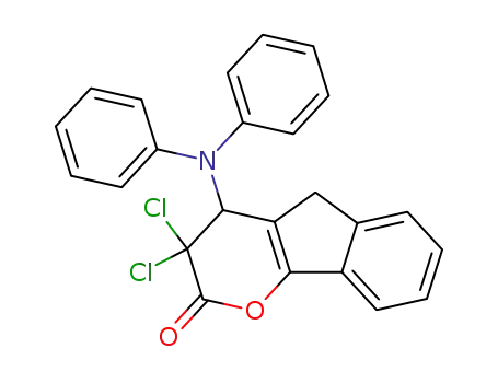 Molecular Structure of 62094-55-7 (Indeno[1,2-b]pyran-2(3H)-one,
3,3-dichloro-4-(diphenylamino)-4,5-dihydro-)