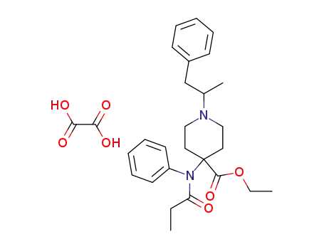 Molecular Structure of 61086-79-1 (4-Piperidinecarboxylic acid,
1-(1-methyl-2-phenylethyl)-4-[(1-oxopropyl)phenylamino]-, ethyl ester,
ethanedioate (1:1))