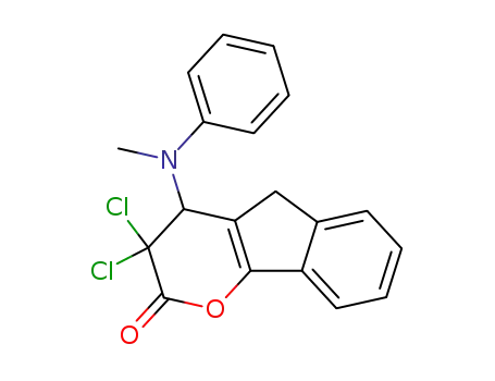 Molecular Structure of 62094-54-6 (Indeno[1,2-b]pyran-2(3H)-one,
3,3-dichloro-4,5-dihydro-4-(methylphenylamino)-)