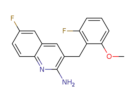 Molecular Structure of 927890-84-4 (2-Quinolinamine, 6-fluoro-3-[(2-fluoro-6-methoxyphenyl)methyl]-)
