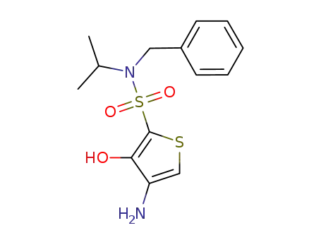 Molecular Structure of 870257-70-8 (2-Thiophenesulfonamide,
4-amino-3-hydroxy-N-(1-methylethyl)-N-(phenylmethyl)-)