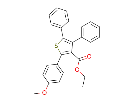 Molecular Structure of 67139-72-4 (3-Thiophenecarboxylic acid, 2-(4-methoxyphenyl)-4,5-diphenyl-, ethyl
ester)
