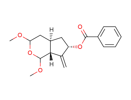 Molecular Structure of 27851-54-3 (Cyclopenta[c]pyran-6-ol, octahydro-1,3-dimethoxy-7-methylene-,
benzoate)