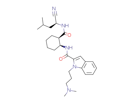 Molecular Structure of 680570-36-9 (1H-Indole-2-carboxamide,
N-[(1S,2R)-2-[[[(1S)-1-cyano-3-methylbutyl]amino]carbonyl]cyclohexyl]-
1-[3-(dimethylamino)propyl]-)