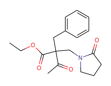 Molecular Structure of 61934-26-7 (1-Pyrrolidinepropanoic acid, a-acetyl-2-oxo-a-(phenylmethyl)-, ethyl
ester)