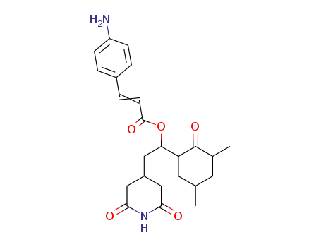 Molecular Structure of 62498-36-6 (2-Propenoic acid, 3-(4-aminophenyl)-,
1-(3,5-dimethyl-2-oxocyclohexyl)-2-(2,6-dioxo-4-piperidinyl)ethyl ester)