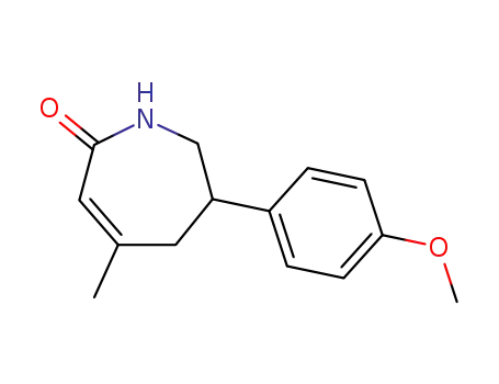 Molecular Structure of 62596-12-7 (2H-Azepin-2-one, 1,5,6,7-tetrahydro-6-(4-methoxyphenyl)-4-methyl-)