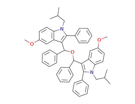 Molecular Structure of 62378-81-8 (1H-Indole,
3,3'-[oxybis(phenylmethylene)]bis[5-methoxy-1-(2-methylpropyl)-2-phen
yl-)