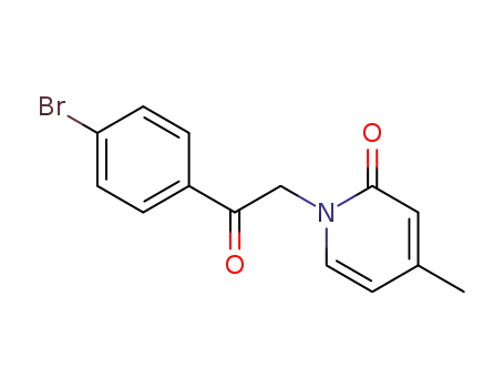 Molecular Structure of 61657-00-9 (2(1H)-Pyridinone, 1-[2-(4-bromophenyl)-2-oxoethyl]-4-methyl-)