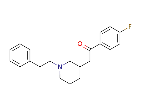 Molecular Structure of 64995-97-7 (Ethanone, 1-(4-fluorophenyl)-2-[1-(2-phenylethyl)-3-piperidinyl]-)