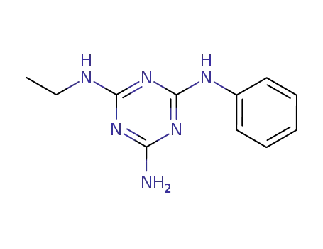 Molecular Structure of 61912-39-8 (1,3,5-Triazine-2,4,6-triamine, N-ethyl-N'-phenyl-)