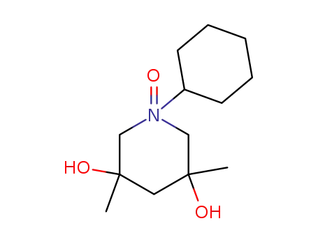 Molecular Structure of 61761-28-2 (3,5-Piperidinediol, 1-cyclohexyl-3,5-dimethyl-, 1-oxide)