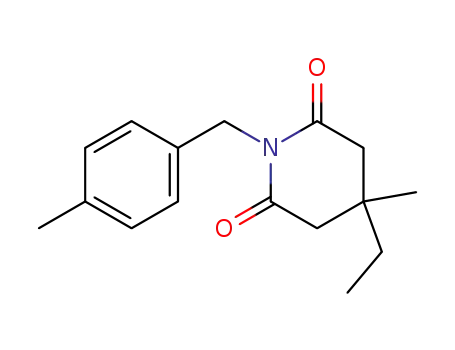 Molecular Structure of 63515-90-2 (2,6-Piperidinedione, 4-ethyl-4-methyl-1-[(4-methylphenyl)methyl]-)