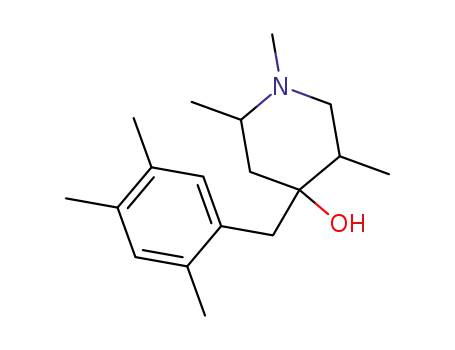 Molecular Structure of 61170-99-8 (4-Piperidinol, 1,2,5-trimethyl-4-[(2,4,5-trimethylphenyl)methyl]-)