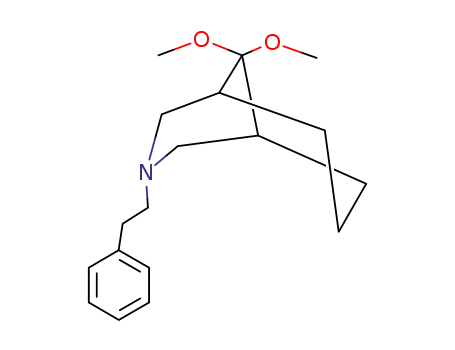 Molecular Structure of 52904-54-8 (3-Azabicyclo[3.3.1]nonane,9,9-dimethoxy-3-(2- phenylethyl)- )