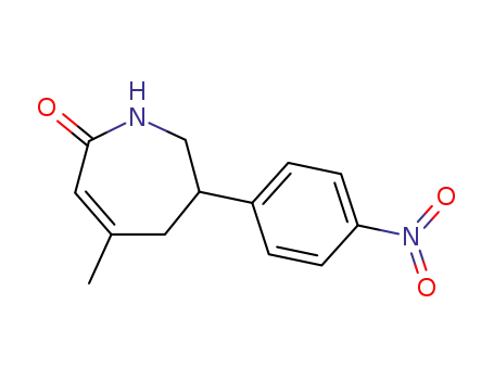 Molecular Structure of 62596-13-8 (2H-Azepin-2-one, 1,5,6,7-tetrahydro-4-methyl-6-(4-nitrophenyl)-)