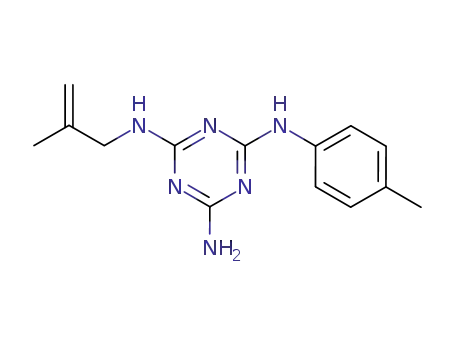 Molecular Structure of 61912-40-1 (1,3,5-Triazine-2,4,6-triamine,
N-(4-methylphenyl)-N'-(2-methyl-2-propenyl)-)