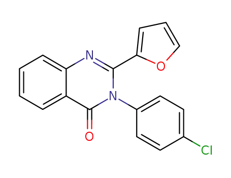 Molecular Structure of 63314-19-2 (4(3H)-Quinazolinone, 3-(4-chlorophenyl)-2-(2-furanyl)-)