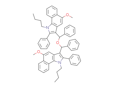 Molecular Structure of 62378-86-3 (1H-Benz[g]indole,
3,3'-[oxybis(phenylmethylene)]bis[1-butyl-5-methoxy-2-phenyl-)
