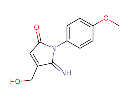 Molecular Structure of 61610-49-9 (2H-Pyrrol-2-one,
1,5-dihydro-4-(hydroxymethyl)-5-imino-1-(4-methoxyphenyl)-)