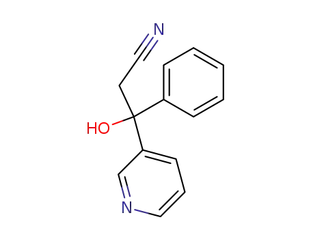 Molecular Structure of 89242-93-3 (3-Pyridinepropanenitrile, b-hydroxy-b-phenyl-)