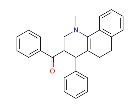 Molecular Structure of 65491-87-4 (Methanone,
(1,2,3,4,5,6-hexahydro-1-methyl-4-phenylbenzo[h]quinolin-3-yl)phenyl-)