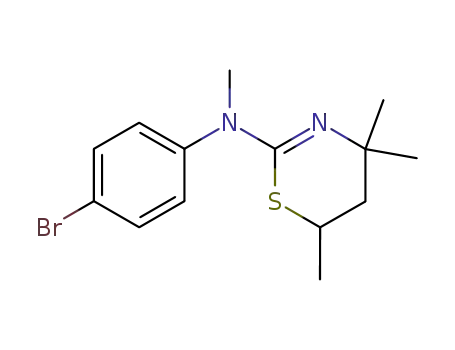 Molecular Structure of 53004-55-0 (4H-1,3-Thiazin-2-amine,
N-(4-bromophenyl)-5,6-dihydro-N,4,4,6-tetramethyl-)