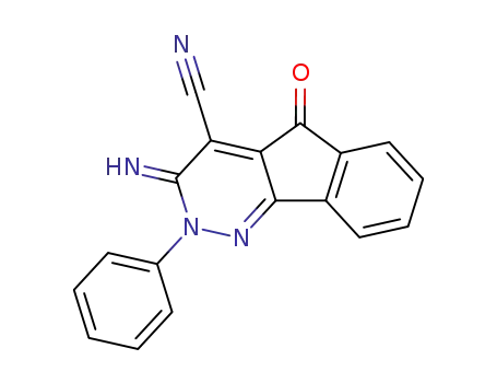 Molecular Structure of 38321-51-6 (2H-Indeno[1,2-c]pyridazine-4-carbonitrile,
3,5-dihydro-3-imino-5-oxo-2-phenyl-)