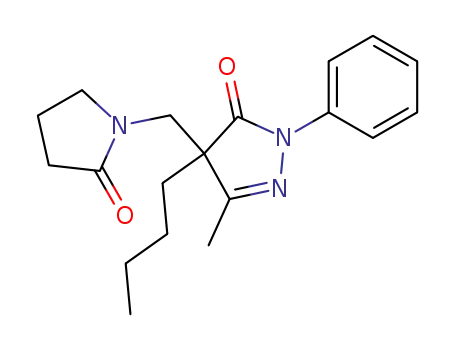 Molecular Structure of 61934-35-8 (3H-Pyrazol-3-one,
4-butyl-2,4-dihydro-5-methyl-4-[(2-oxo-1-pyrrolidinyl)methyl]-2-phenyl-)
